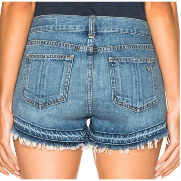Rag & Bone TULLY Released Frayed Hem Cut Off Distressed Denim Jean Shorts 26 - Picture 5 of 10